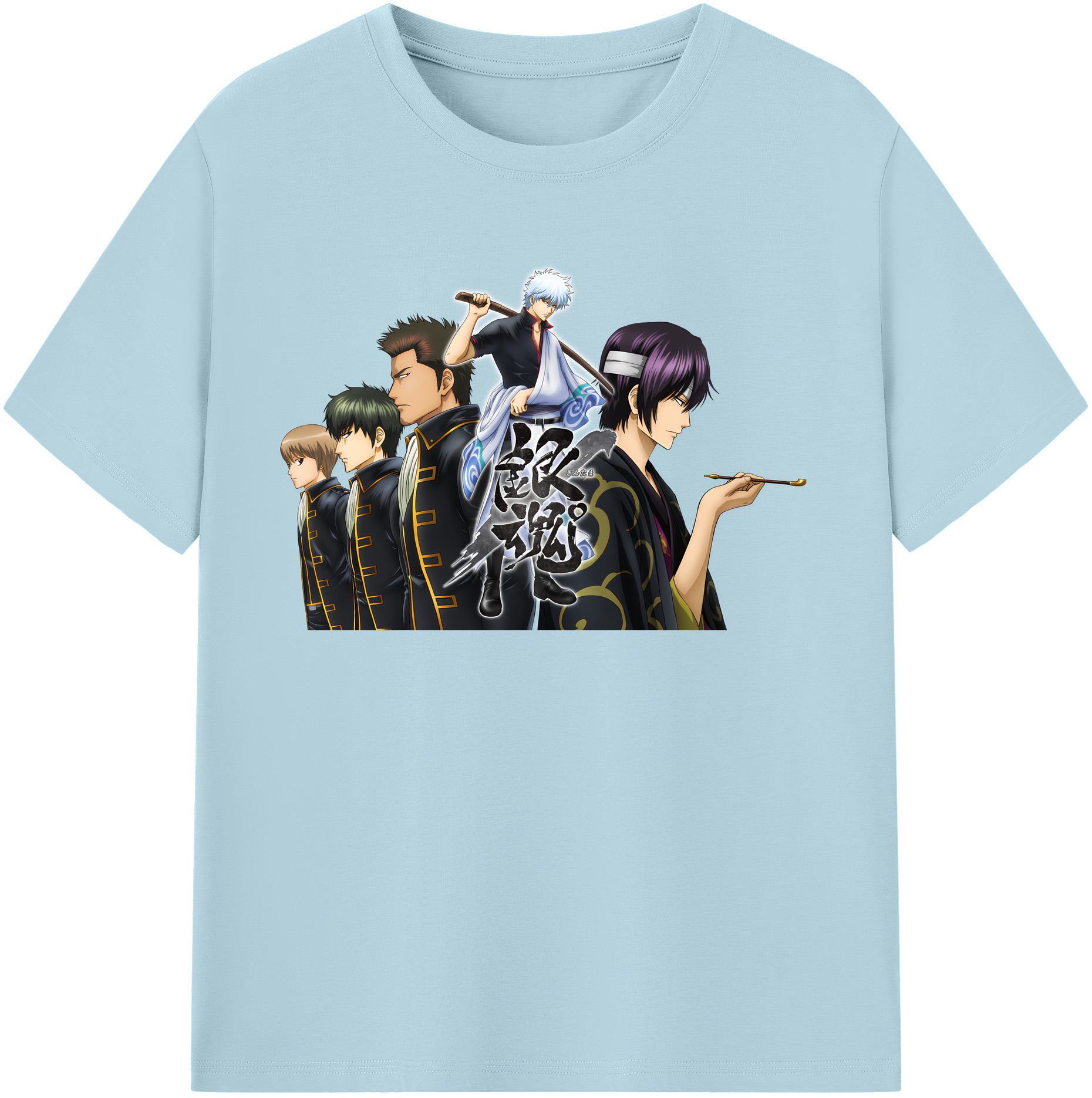 （画像用） ぎんたま 坂田銀時（さかたぎんとき） 神楽 志村新八（しむら しんぱち） GINTAMA Sakata Gintoki Kagura Shimura Shinpachi 綿100％半袖Tシャツ（フロントプリント）